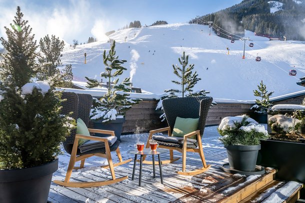 Sonnenterrasse im Winter