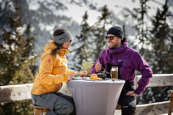 Couple having a snack