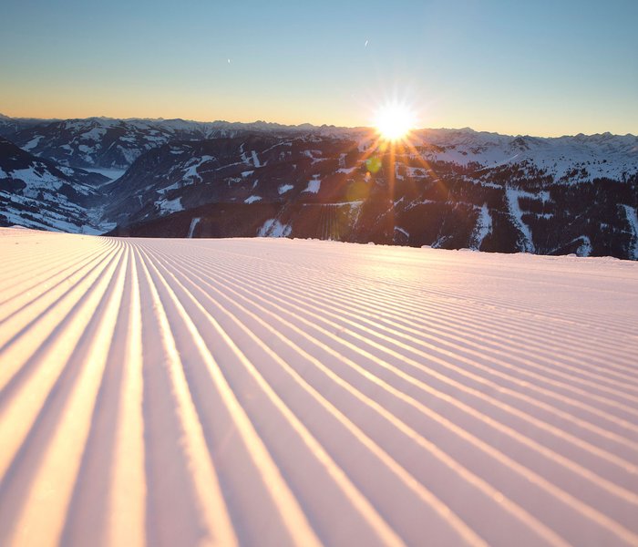 Frisch präparierte Piste