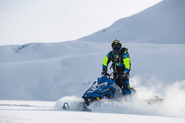 Snowmobile with driver