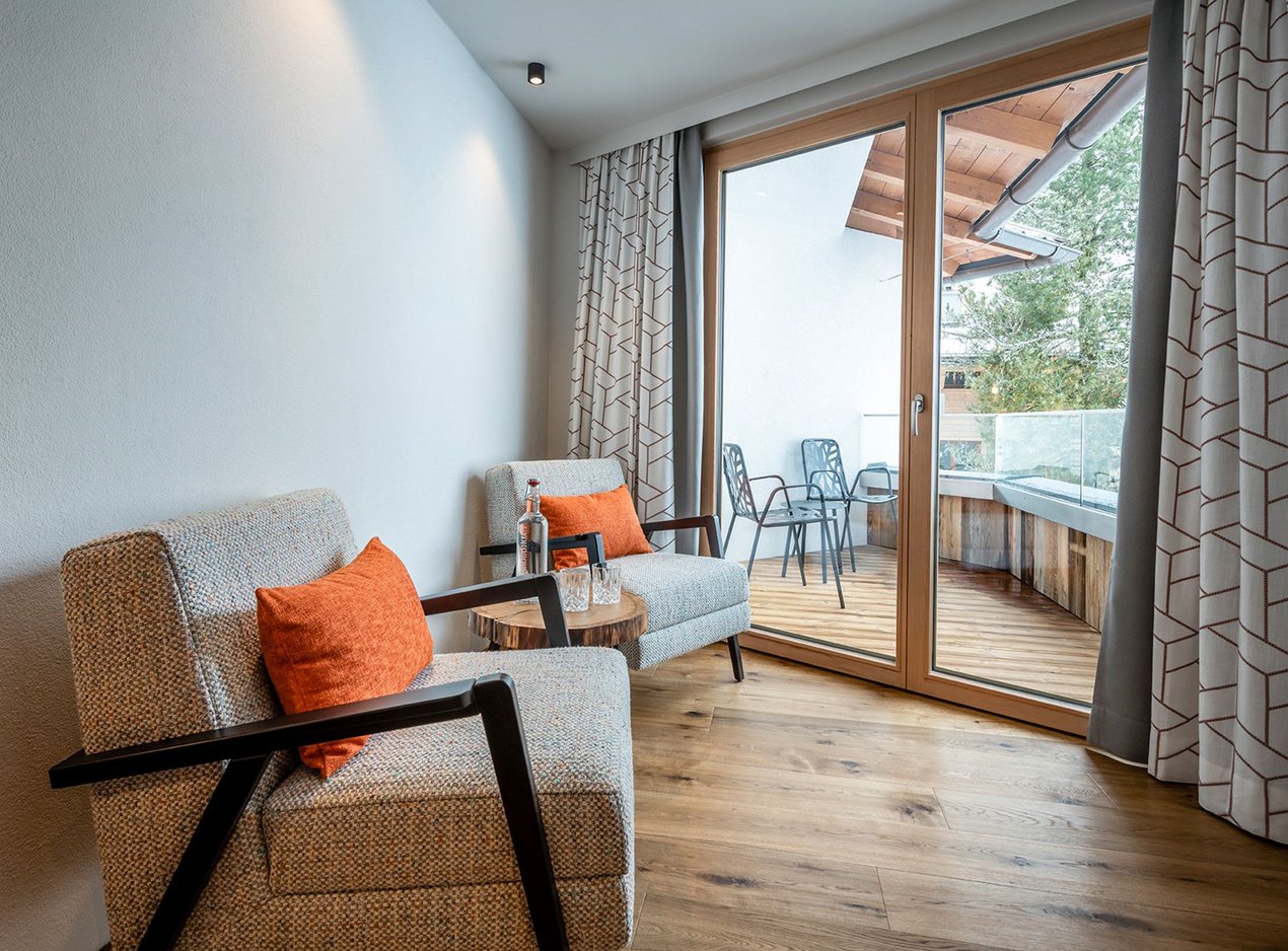 Juniorsuite Traumzeit seating corner balcony Juniorsuite Traumzeit seating corner balcony